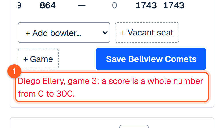 The message under the card after 301 was typed for a game